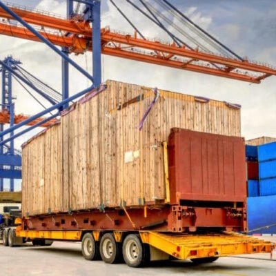 The over high cargo to direct discharging from vessel on Trailer Low Bed and moving to customer.